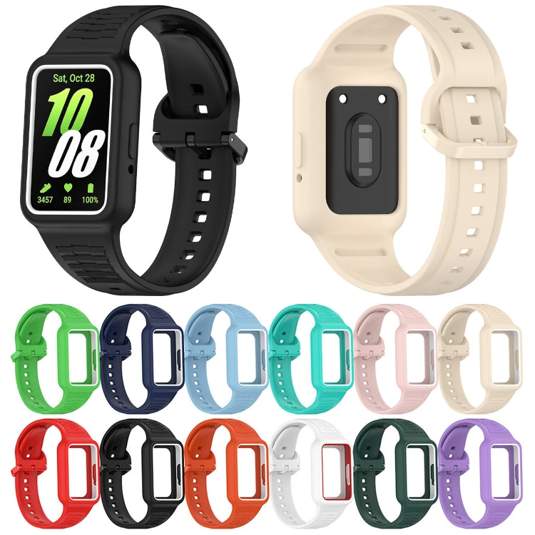 For Samsung Galaxy Fit3 Two Color Frame Integrated Silicone Watch Band(Light Pink)