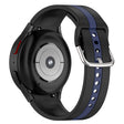 For Samsung Galaxy Watch FE 40mm Two Color Stripe Silicone Watch Band(Black Blue) - free shipping - PMc TechLife - Order now!