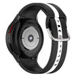 For Samsung Galaxy Watch 7 40 / 44mm Two Color Stripe Silicone Watch Band(Black White) - free shipping - PMc TechLife - Order now!