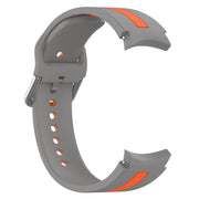 For Samsung Galaxy Watch 7 40 / 44mm Two Color Stripe Silicone Watch Band(Gray Orange)