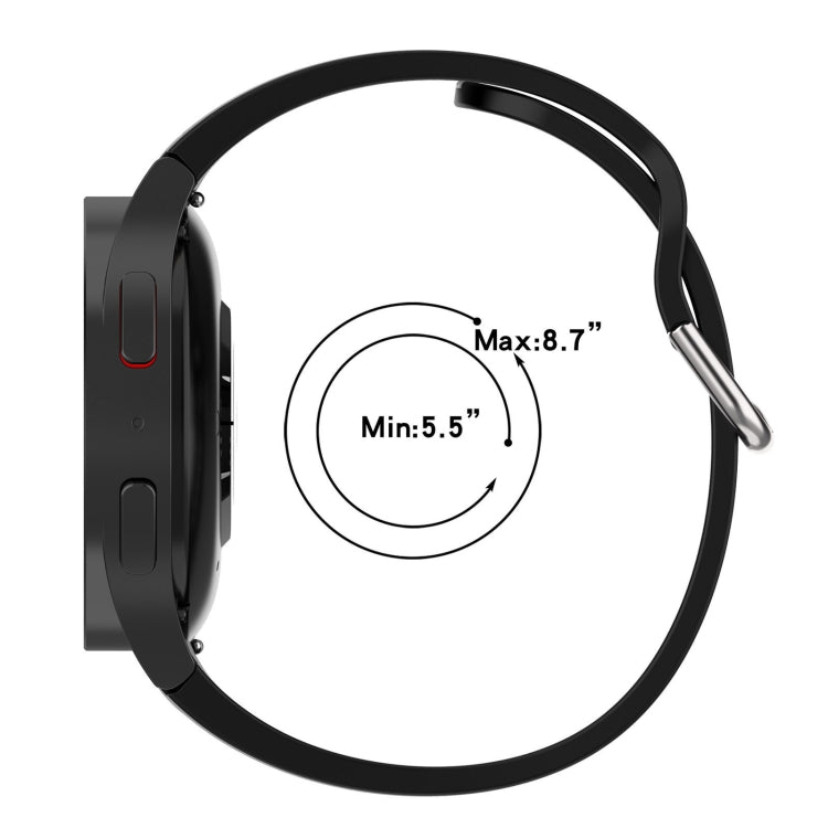 For Samsung Galaxy Watch FE 40mm Two Color Stripe Silicone Watch Band(Black White)