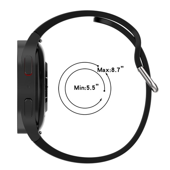 For Samsung Galaxy Watch FE 40mm Two Color Stripe Silicone Watch Band(Black White)