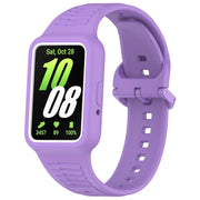 For  Huawei Band 9 NFC Two Color Frame Integrated Silicone Watch Band(Purple)