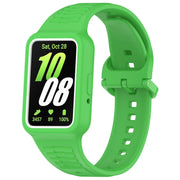 For  Huawei Band 9 Two Color Frame Integrated Silicone Watch Band(Fluorescent Green)