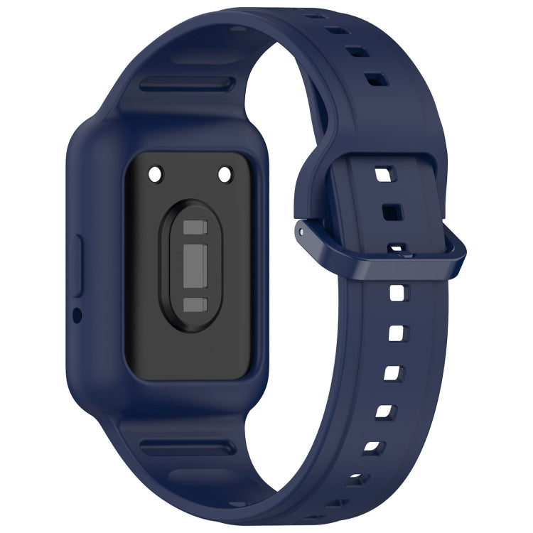 For  Huawei Band 9 Two Color Frame Integrated Silicone Watch Band(Midnight Blue)