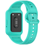 For  Huawei Band 9 Two Color Frame Integrated Silicone Watch Band(Cyan)