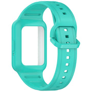 For  Huawei Band 9 Two Color Frame Integrated Silicone Watch Band(Cyan)