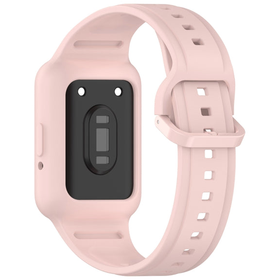 For  Huawei Band 9 Two Color Frame Integrated Silicone Watch Band(Light Pink)