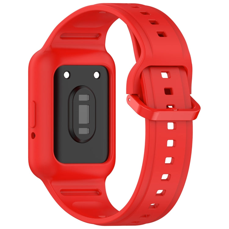 For  Huawei Band 9 Two Color Frame Integrated Silicone Watch Band(Red)