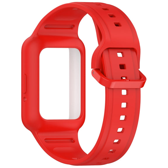 For  Huawei Band 9 Two Color Frame Integrated Silicone Watch Band(Red)
