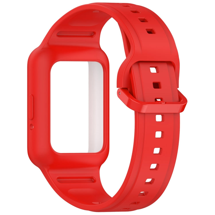 For  Huawei Band 9 Two Color Frame Integrated Silicone Watch Band(Red)