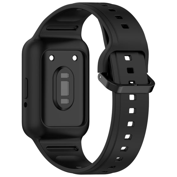 For  Huawei Band 9 Two Color Frame Integrated Silicone Watch Band(Black)