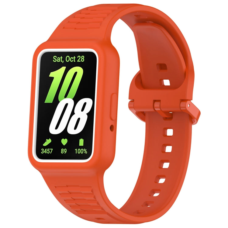 For  Huawei Band 9 Two Color Frame Integrated Silicone Watch Band(Orange)