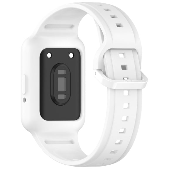 For  Huawei Band 9 Two Color Frame Integrated Silicone Watch Band(White)