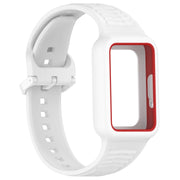 For  Huawei Band 9 Two Color Frame Integrated Silicone Watch Band(White)