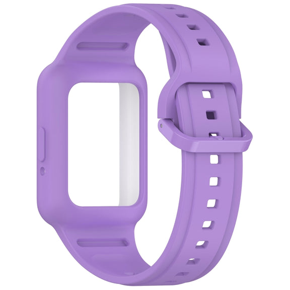 For  Huawei Band 9 Two Color Frame Integrated Silicone Watch Band(Purple)