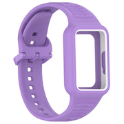For  Huawei Band 9 Two Color Frame Integrated Silicone Watch Band(Purple)