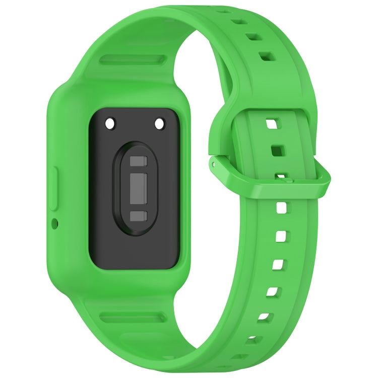 For  Huawei Band 8 Two Color Frame Integrated Silicone Watch Band(Fluorescent Green)
