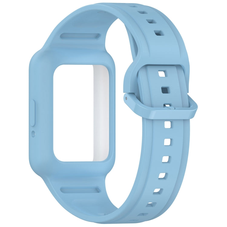 For  Huawei Band 8 Two Color Frame Integrated Silicone Watch Band(Sky Blue)