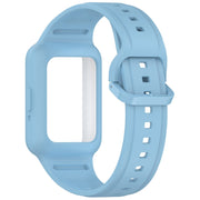 For  Huawei Band 8 Two Color Frame Integrated Silicone Watch Band(Sky Blue)