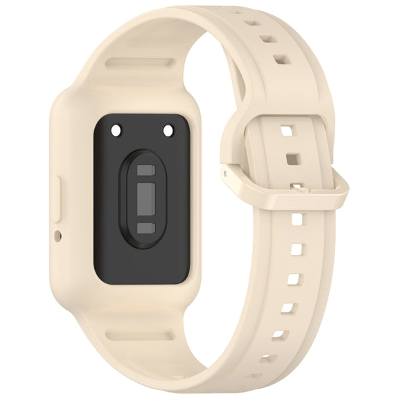For  Huawei Band 8 Two Color Frame Integrated Silicone Watch Band(Dream White)