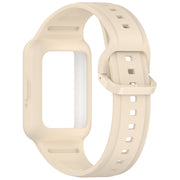 For  Huawei Band 8 Two Color Frame Integrated Silicone Watch Band(Dream White)