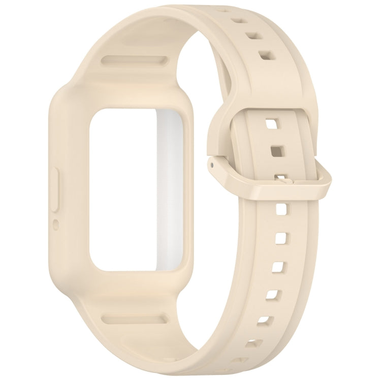 For  Huawei Band 8 Two Color Frame Integrated Silicone Watch Band(Dream White)