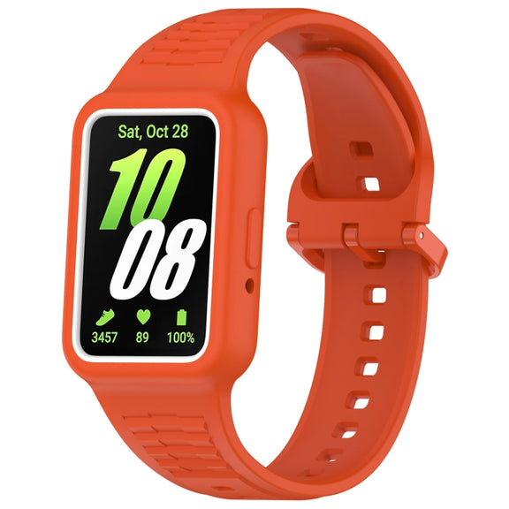 For  Huawei Band 8 Two Color Frame Integrated Silicone Watch Band(Orange)