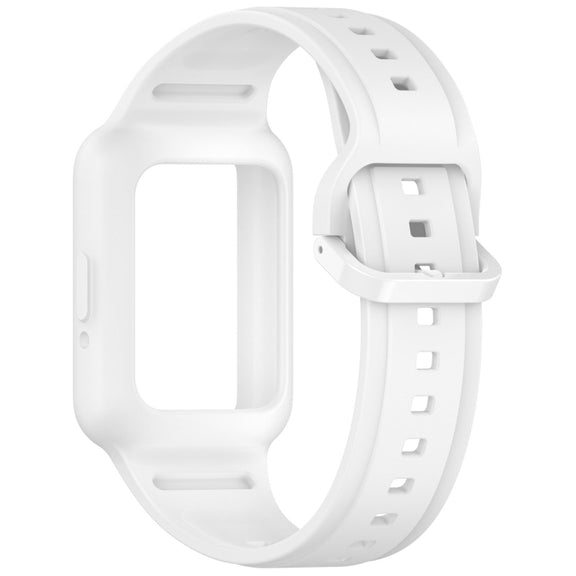 For  Huawei Band 8 Two Color Frame Integrated Silicone Watch Band(White)