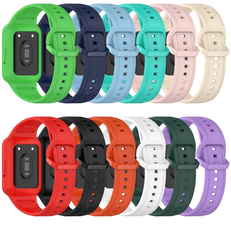 For  Huawei Band 9 Two Color Frame Integrated Silicone Watch Band(Sky Blue)