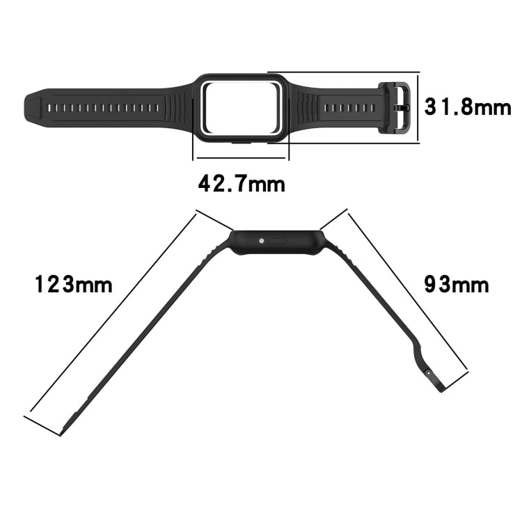 For  Huawei Band 9 Two Color Frame Integrated Silicone Watch Band(Dream White)
