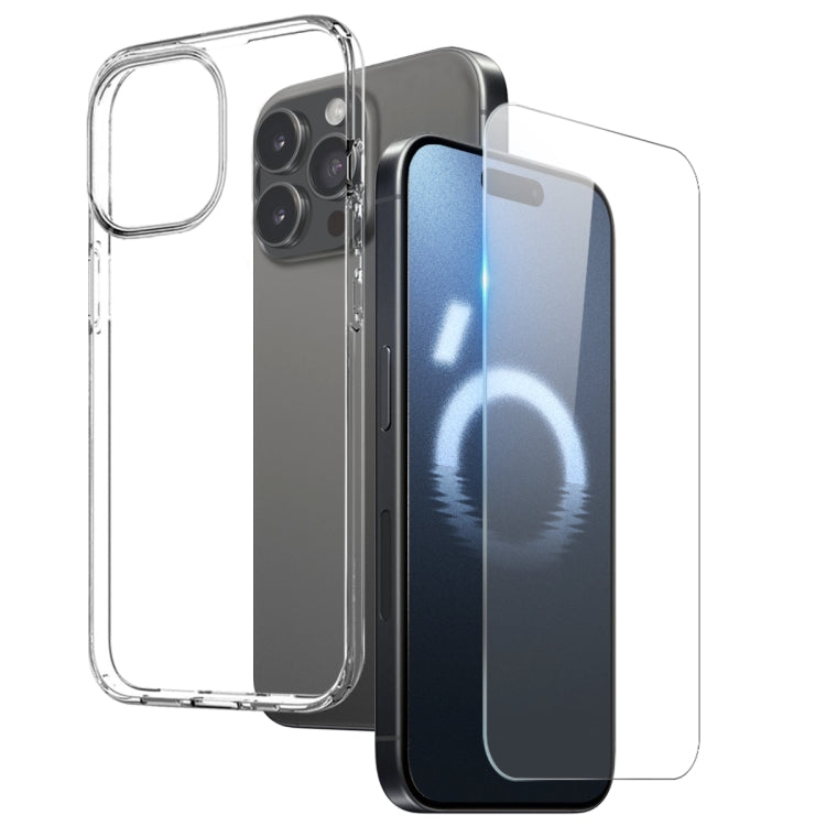 For iPhone 16 Pro Max NORTHJO 2 in 1 TPU Phone Case Screen Protector Tempered Glass Film(Clear)