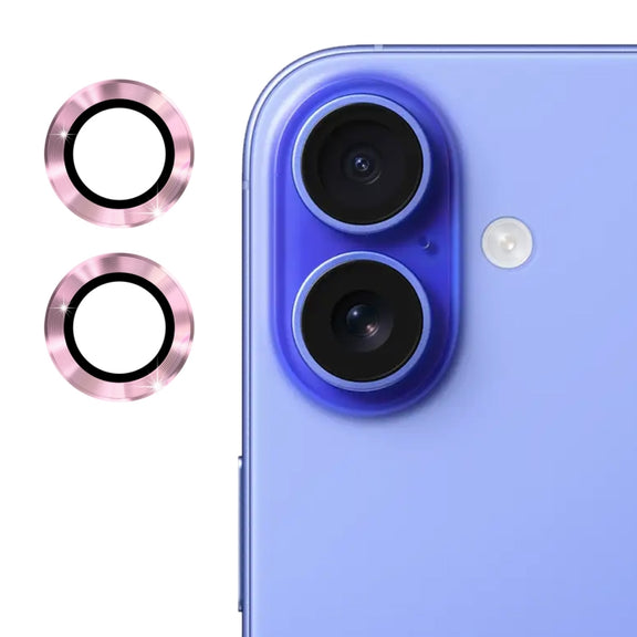 For iPhone 16 / 16 Plus ENKAY 9H Rear Lens Aluminium Alloy Tempered Glass Film(Pink)