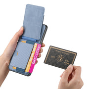 For Honor Magic6 Pro Carbon Fiber Vertical Flip Wallet Stand Phone Case(Blue)