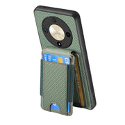 For Honor Magic6 Pro Carbon Fiber Vertical Flip Wallet Stand Phone Case(Green)