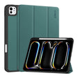 For iPad Pro 13 2024 ENKAY Tri-fold Custer Texture TPU Leather Smart Tablet Case with Pen Slot(Dark Green) - iPad Pro 13 2024 Cases by ENKAY | Online Shopping South Africa | PMC TechLife | Buy Now Pay Later Mobicred