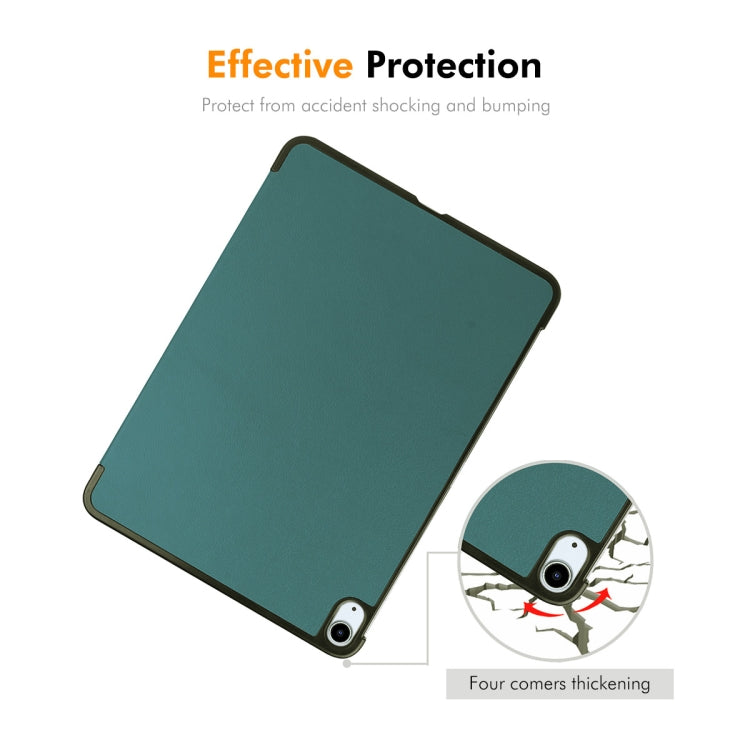 For iPad Air 13 2025 / 2024 ENKAY Tri-fold Custer Texture Plastic Leather Smart Tablet Case(Black)
