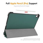 For iPad Air 13 2025 / 2024 ENKAY Tri-fold Custer Texture Plastic Leather Smart Tablet Case(Grey)