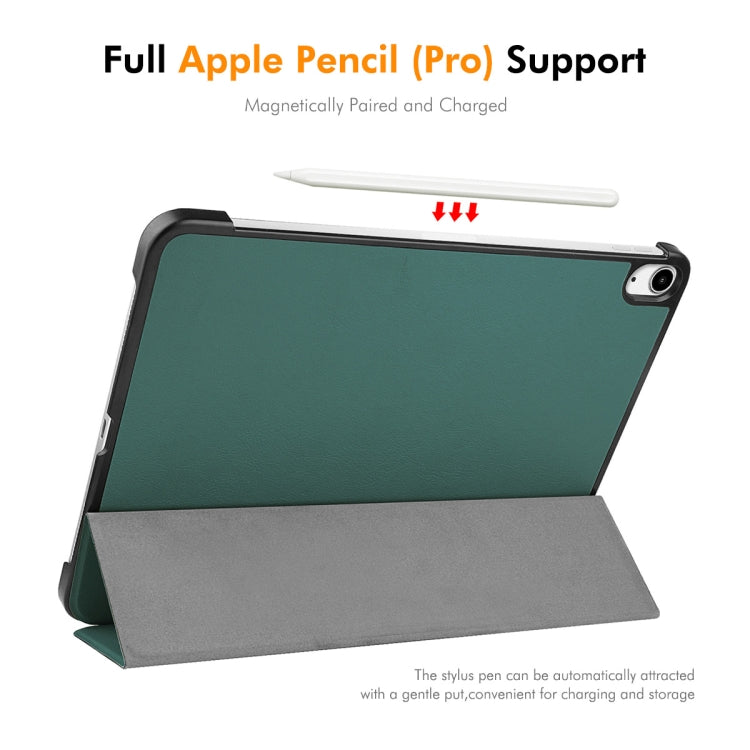 For iPad Air 13 2025 / 2024 ENKAY Tri-fold Custer Texture Plastic Leather Smart Tablet Case(Grey)