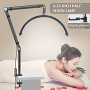 HD-M3X Pro 16 inch Adjustable Brightness Beauty Light Half Moon Light Eyelash Tech Lamp, Plug:AU Plug(White)