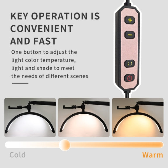 HD-M3X Pro 16 inch Adjustable Brightness Beauty Light Half Moon Light Eyelash Tech Lamp, Plug:AU Plug(Black)
