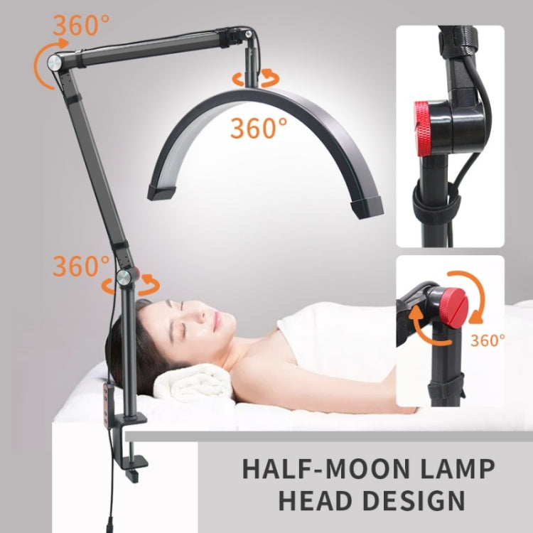 HD-M3X Pro 16 inch Adjustable Brightness Beauty Light Half Moon Light Eyelash Tech Lamp, Plug:UK Plug(Black)