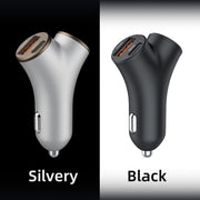 A2 2 USB + 2 Type-C Phone Fast Charging Power Adapter 78W Y-Shaped Car Charger(Black)