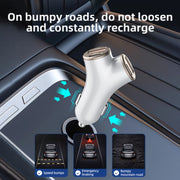 A2 2 USB + 2 Type-C Phone Fast Charging Power Adapter 78W Y-Shaped Car Charger(Black)