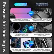 K2 With 60W Type-C Retractable Cable Type-C Port Phone Fast Charging Adapter Car Charger