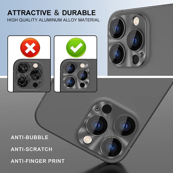 For iPhone 16 Pro / 16 Pro Max ENKAY Aluminium Alloy Tempered Glass Lens Cover Film(Silver)