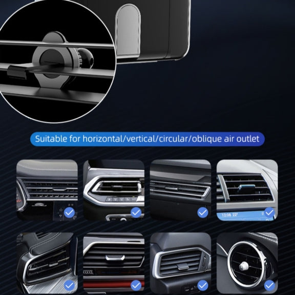 C1 Car Wireless 66W Fast Charger Phone Holder Infrared Sensor Punk Style(Silver)