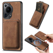 For Huawei Pura 70 Retro Leather Card Bag Magnetic Phone Case(Brown)