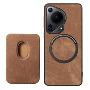 For Huawei Pura 70 Retro Leather Card Bag Magnetic Phone Case(Brown)