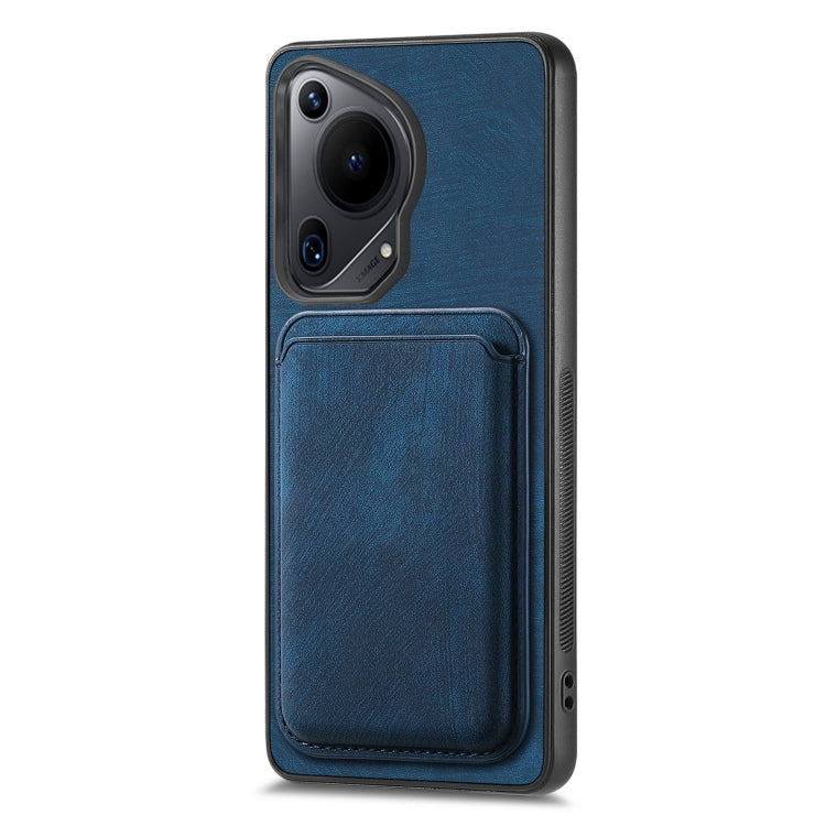 For Huawei Pura 70 Retro Leather Card Bag Magnetic Phone Case(Blue)